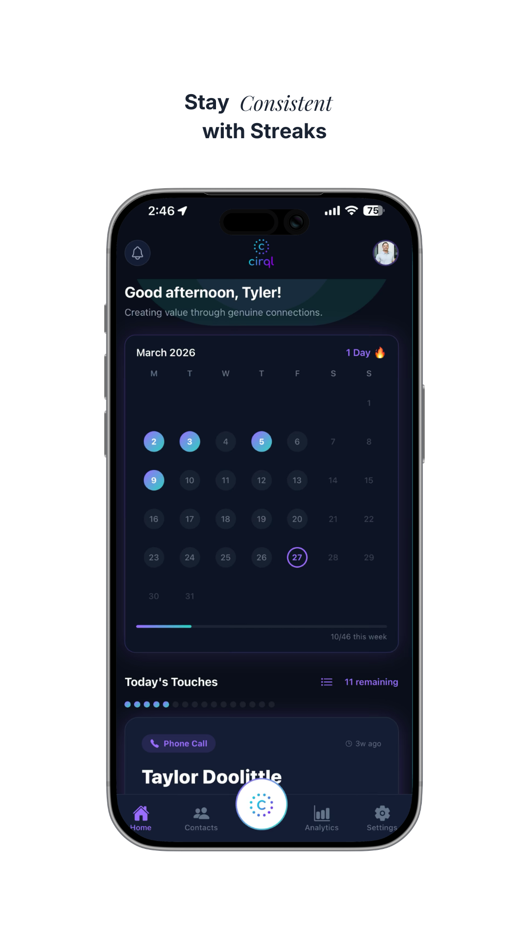 Cirql app: stay consistent with streaks